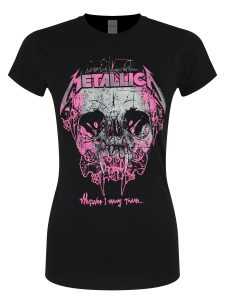 Zwarte heavy metal shirt online met Metallica Wherever I May Roam print voor vrouwen